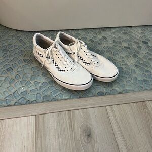 Vans White and Black Checkered Sneakers